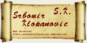 Srbomir Klopanović vizit kartica